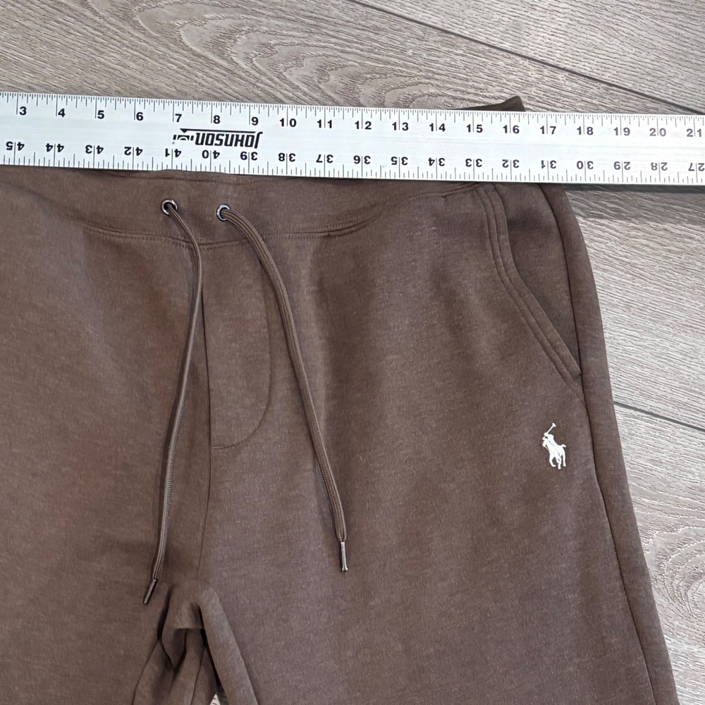 Polo Ralph Lauren Joggers Mens Large Brown Fleece Pony Logo Sweatpants Lounge - Picture 5 of 7